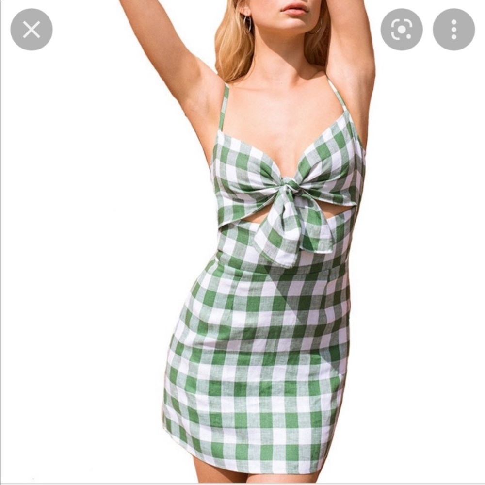 Reformation Sullivan in Kelly Check Dress